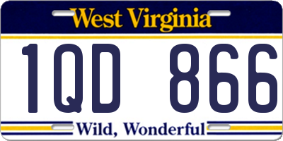 WV license plate 1QD866