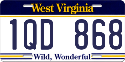 WV license plate 1QD868