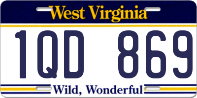 WV license plate 1QD869