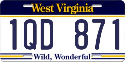 WV license plate 1QD871
