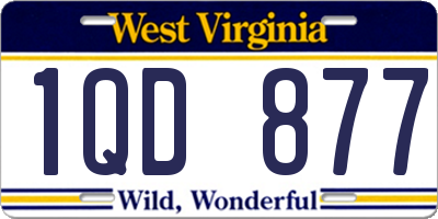 WV license plate 1QD877