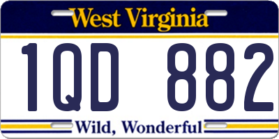 WV license plate 1QD882