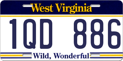 WV license plate 1QD886