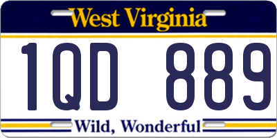 WV license plate 1QD889