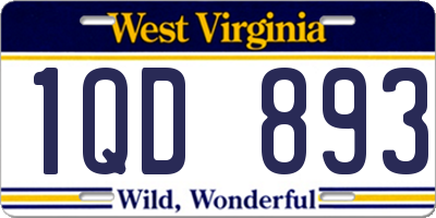 WV license plate 1QD893