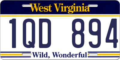 WV license plate 1QD894