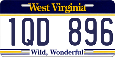 WV license plate 1QD896