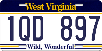 WV license plate 1QD897