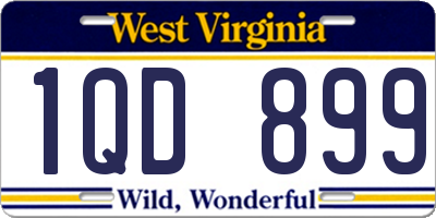 WV license plate 1QD899