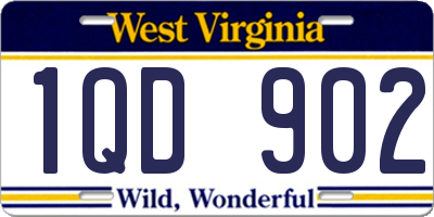 WV license plate 1QD902