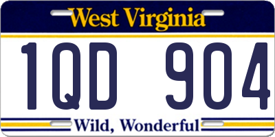 WV license plate 1QD904