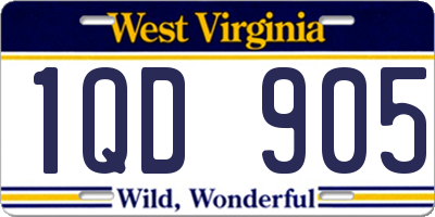 WV license plate 1QD905