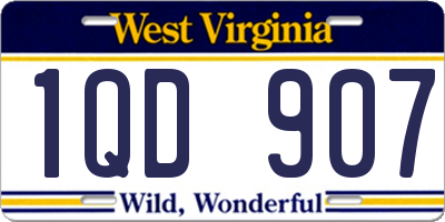 WV license plate 1QD907