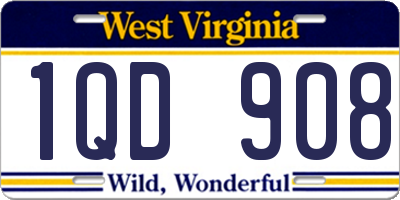 WV license plate 1QD908