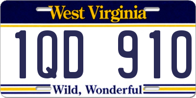 WV license plate 1QD910