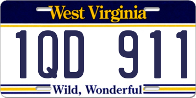 WV license plate 1QD911