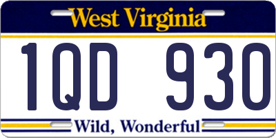WV license plate 1QD930