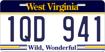 WV license plate 1QD941