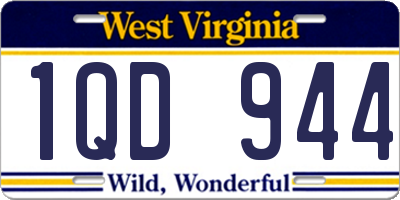 WV license plate 1QD944