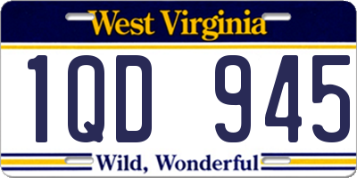 WV license plate 1QD945