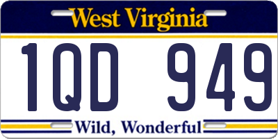 WV license plate 1QD949