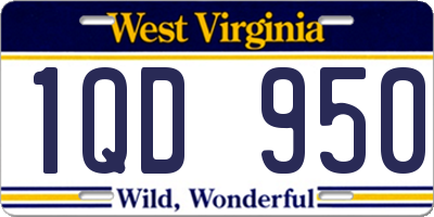 WV license plate 1QD950