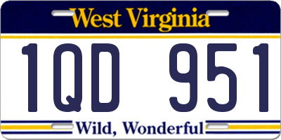 WV license plate 1QD951