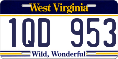 WV license plate 1QD953