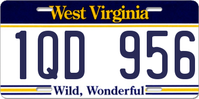 WV license plate 1QD956