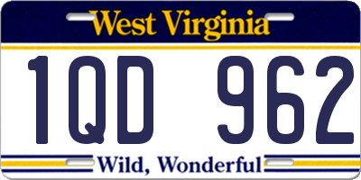 WV license plate 1QD962