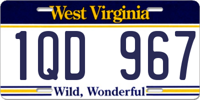 WV license plate 1QD967
