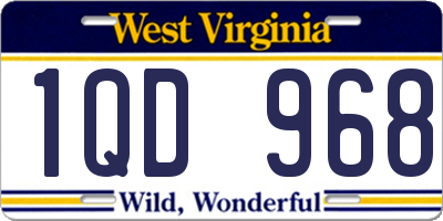 WV license plate 1QD968