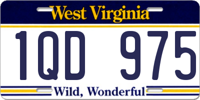 WV license plate 1QD975