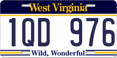 WV license plate 1QD976