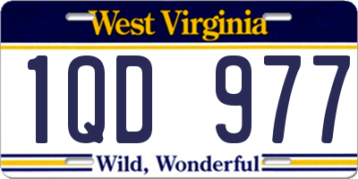 WV license plate 1QD977