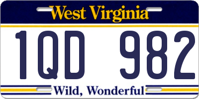 WV license plate 1QD982