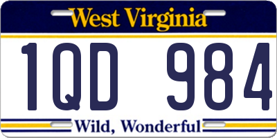 WV license plate 1QD984