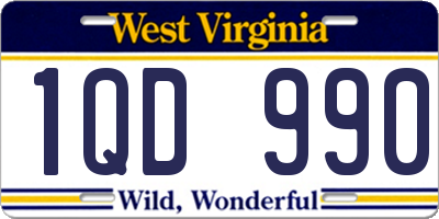 WV license plate 1QD990