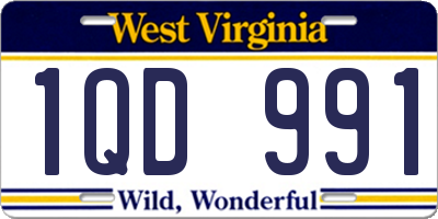 WV license plate 1QD991