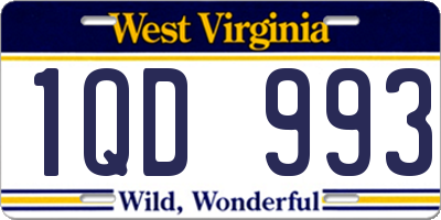 WV license plate 1QD993