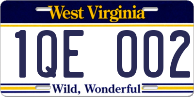WV license plate 1QE002