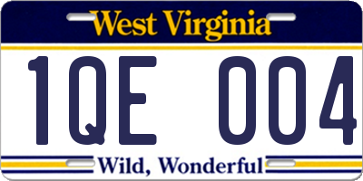 WV license plate 1QE004