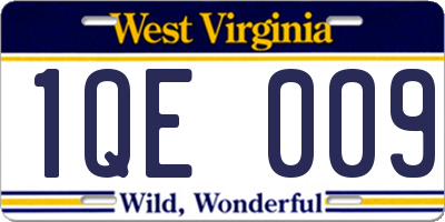 WV license plate 1QE009