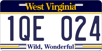 WV license plate 1QE024