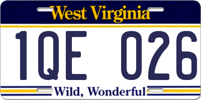 WV license plate 1QE026