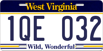 WV license plate 1QE032