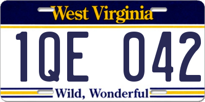 WV license plate 1QE042