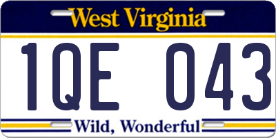 WV license plate 1QE043