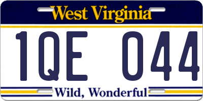 WV license plate 1QE044
