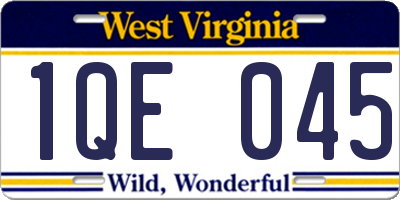WV license plate 1QE045